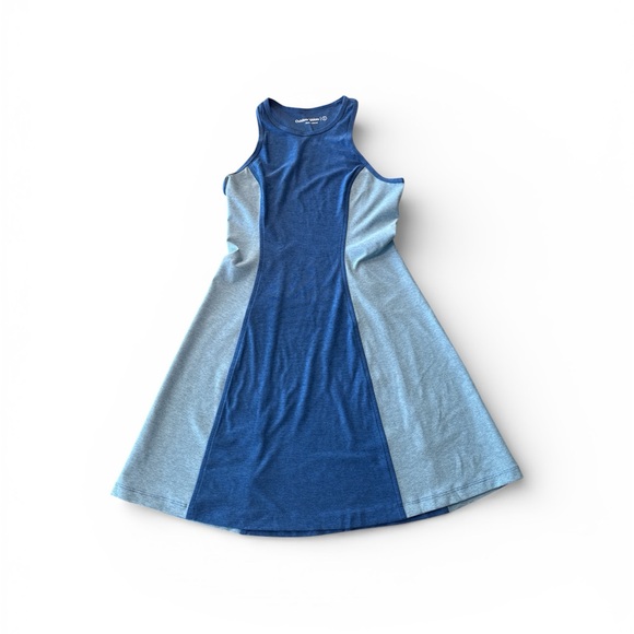 NEW NWT Outdoor Voices Athena Blue Colorblock Sleeveless Dress size S - Picture 2 of 3